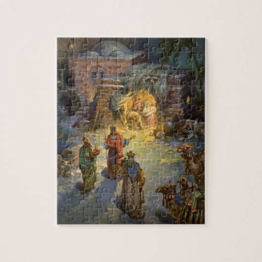 Weihnachtskrippe aus Weihnachten mit Besuch Magi Puzzle (Vertikal)