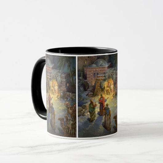 Weihnachtskrippe aus Weihnachten mit Besuch Magi Tasse (Vorderseite Links)