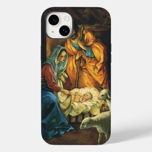 Weihnachtskrippe, Baby Jesus in Gefahr Case-Mate iPhone Hülle (Rückseite)