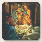 Weihnachtskrippe, Baby Jesus in Gefahr Getränkeuntersetzer (Vorderseite)