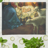 Weihnachtskrippe, Baby Jesus in Gefahr Küchentuch (Gefaltet)