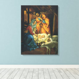 Weihnachtskrippe, Baby Jesus in Gefahr Leinwanddruck