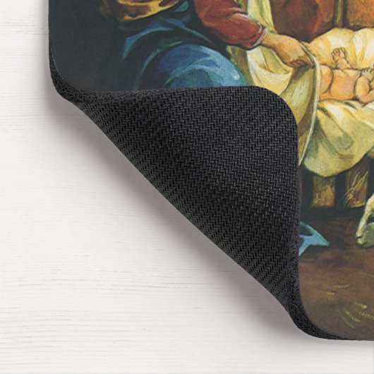 Weihnachtskrippe, Baby Jesus in Gefahr Mousepad (Ecke)