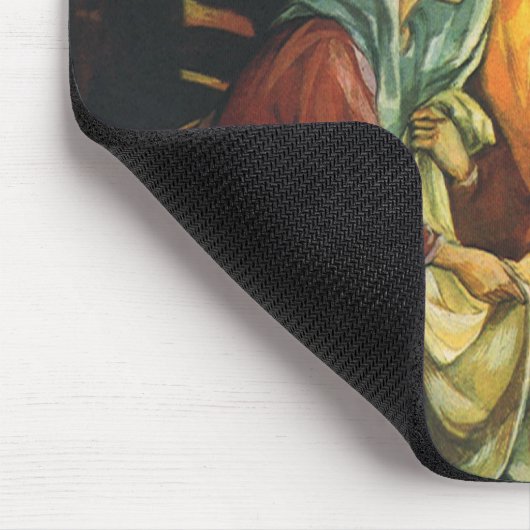 Weihnachtskrippe, Baby Jesus in Gefahr Mousepad (Ecke)