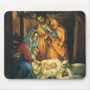 Weihnachtskrippe, Baby Jesus in Gefahr Mousepad