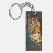 Weihnachtskrippe, Baby Jesus in Gefahr Schlüsselanhänger (Vorderseite links)