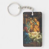 Weihnachtskrippe, Baby Jesus in Gefahr Schlüsselanhänger (Vorderseite)