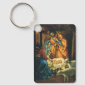 Weihnachtskrippe, Baby Jesus in Gefahr Schlüsselanhänger (Vorderseite)