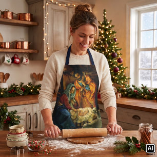 Weihnachtskrippe, Baby Jesus in Gefahr Schürze
