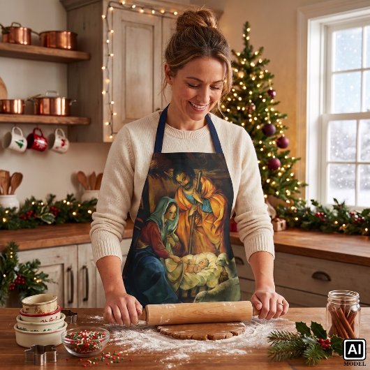 Weihnachtskrippe, Baby Jesus in Gefahr Schürze