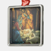 Weihnachtskrippe, Baby Jesus in Gefahr Silbernes Ornament (Links)