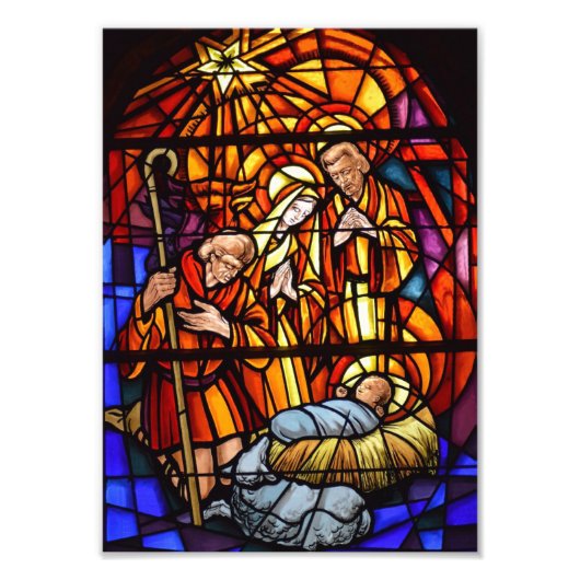Weihnachtskrippe Bleibt Glass Image Baby Jesus Fotodruck (Vorne)