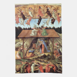 Weihnachtskrippe, Christi Geburt von Botticelli Geschirrtuch