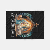Weihnachtskrippe Christliche Geburt Jesu Joy to Fleecedecke (Vorderseite (Horizontal))