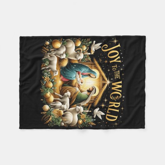 Weihnachtskrippe Christliche Geburt Jesu Joy to Fleecedecke (Vorderseite (Horizontal))