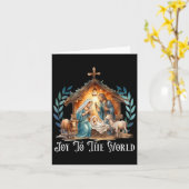 Weihnachtskrippe Christliche Geburt Jesu Joy to Karte (Gelbe Blume)