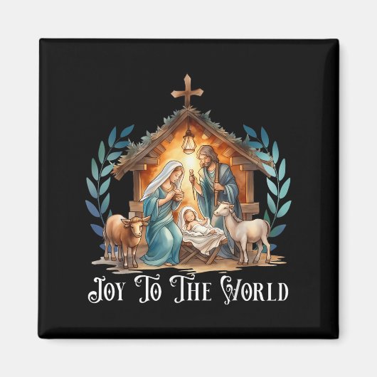 Weihnachtskrippe Christliche Geburt Jesu Joy to Magnet (Vorne)