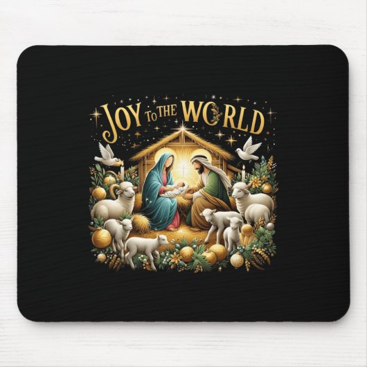 Weihnachtskrippe Christliche Geburt Jesu Joy to Mousepad (Vorne)