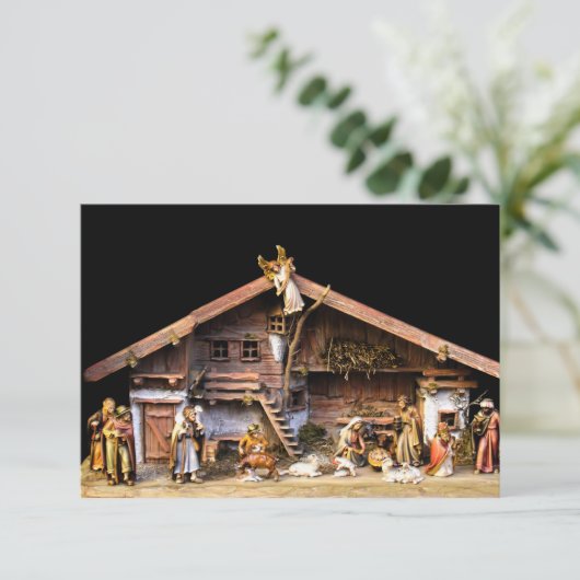 Weihnachtskrippe Dankeskarte (Stehend Vorderseite)