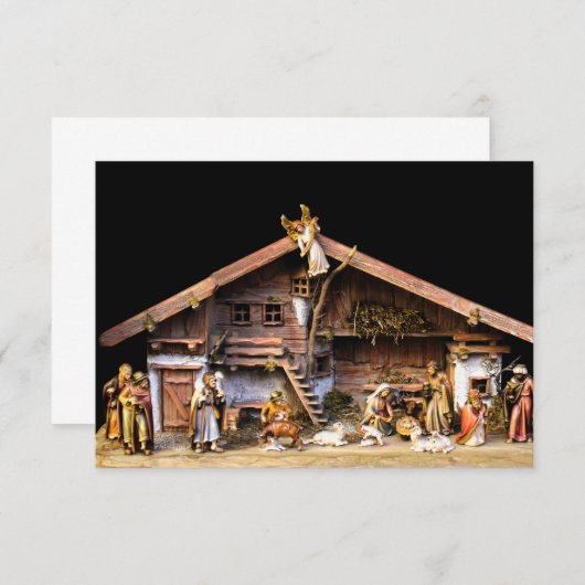 Weihnachtskrippe Dankeskarte (Vorne/Hinten)