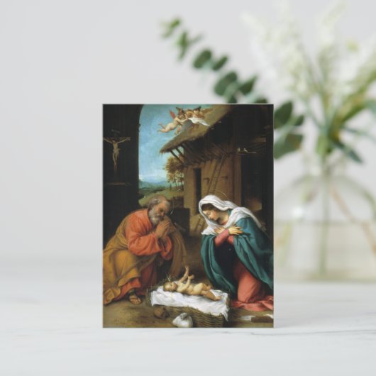 Weihnachtskrippe der Renaissance Postkarte (Stehend Vorderseite)