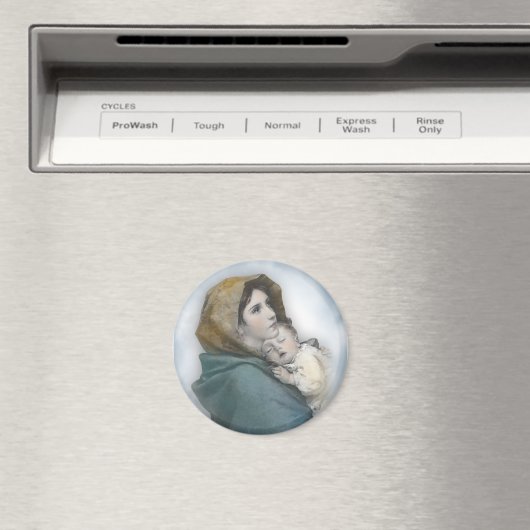 Weihnachtskrippe die Madonna und das Kind Jesus Magnet (In Situ (Geschirrspüler))