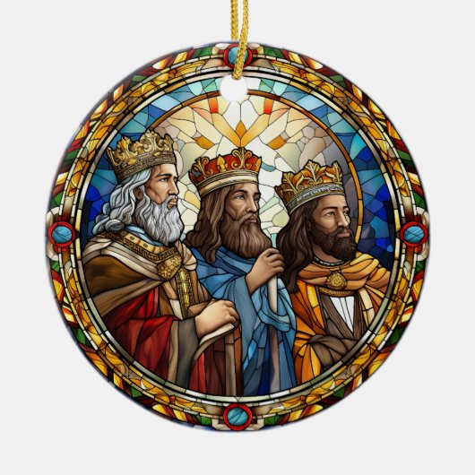 Weihnachtskrippe Drei Weisen Keramik Ornament (Vorne)