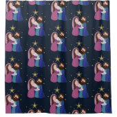 Weihnachtskrippe Duschvorhang (Vorderseite)