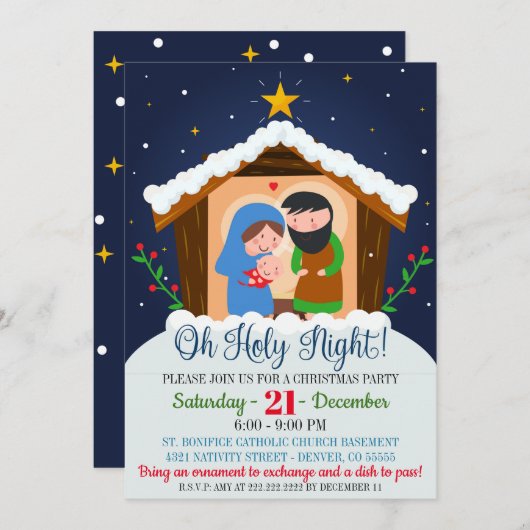 Weihnachtskrippe Einladung (Vorne/Hinten)