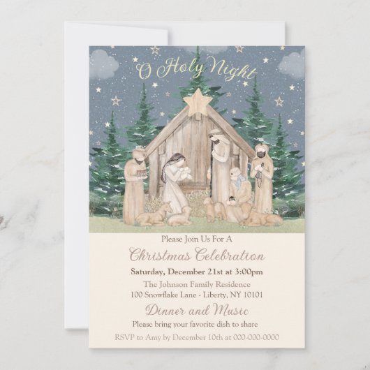 Weihnachtskrippe Einladung (Vorderseite)