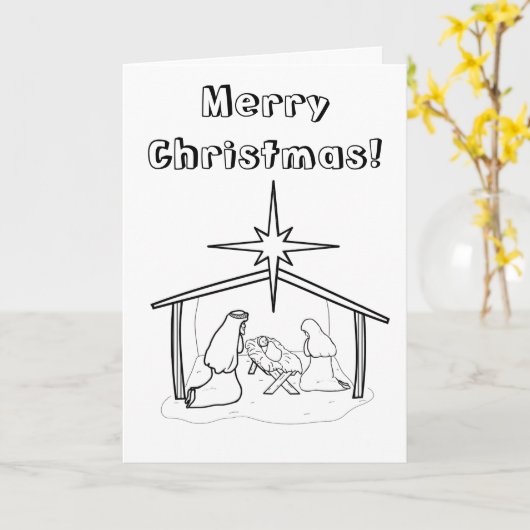 Weihnachtskrippe Farbe Ich Karte (Gelbe Blume)