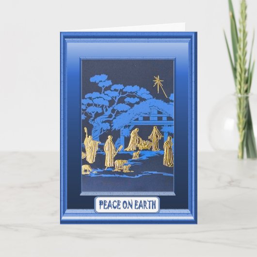 Weihnachtskrippe Feiertagskarte (Vorderseite)