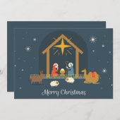Weihnachtskrippe Feiertagskarte (Vorne/Hinten)