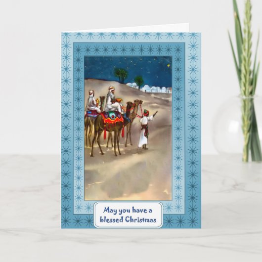 Weihnachtskrippe Feiertagskarte (Vorderseite)