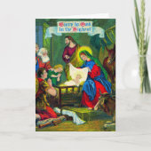 Weihnachtskrippe Feiertagskarte (Vorderseite)