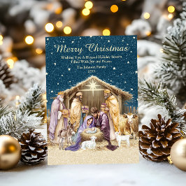 Weihnachtskrippe Feiertagskarte