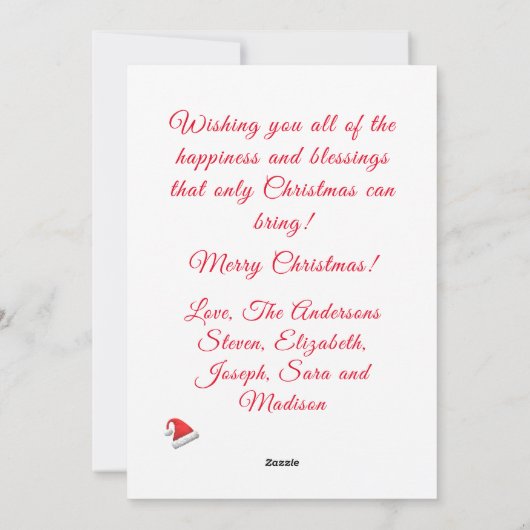 Weihnachtskrippe Feiertagskarte (Rückseite)