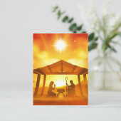 Weihnachtskrippe Feiertagspostkarte (Stehend Vorderseite)