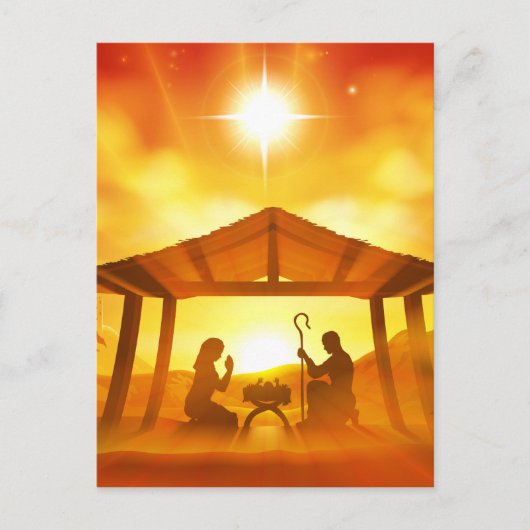 Weihnachtskrippe Feiertagspostkarte (Vorderseite)