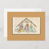 Weihnachtskrippe Feiertagspostkarte (Vorne/Hinten)