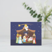 Weihnachtskrippe Feiertagspostkarte (Stehend Vorderseite)