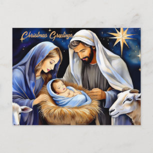 Weihnachtskrippe Feiertagspostkarte