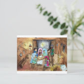 Weihnachtskrippe Feiertagspostkarte (Stehend Vorderseite)