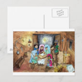 Weihnachtskrippe Feiertagspostkarte (Vorne/Hinten)