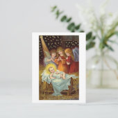 Weihnachtskrippe Feiertagspostkarte (Stehend Vorderseite)