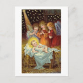 Weihnachtskrippe Feiertagspostkarte (Vorderseite)
