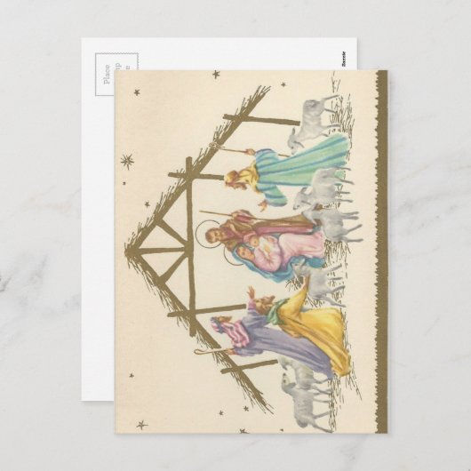 Weihnachtskrippe Feiertagspostkarte (Vorne/Hinten)