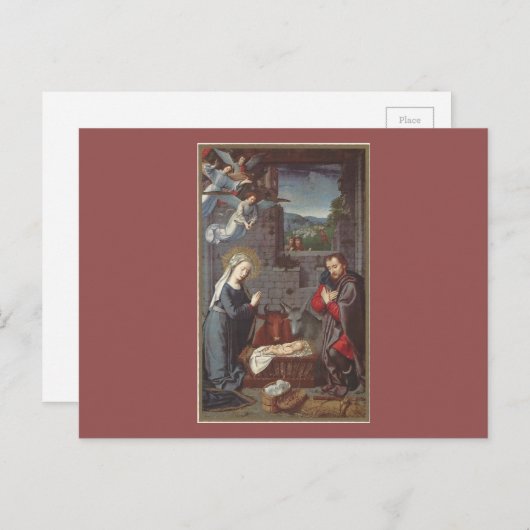 Weihnachtskrippe Feiertagspostkarte (Vorne/Hinten)