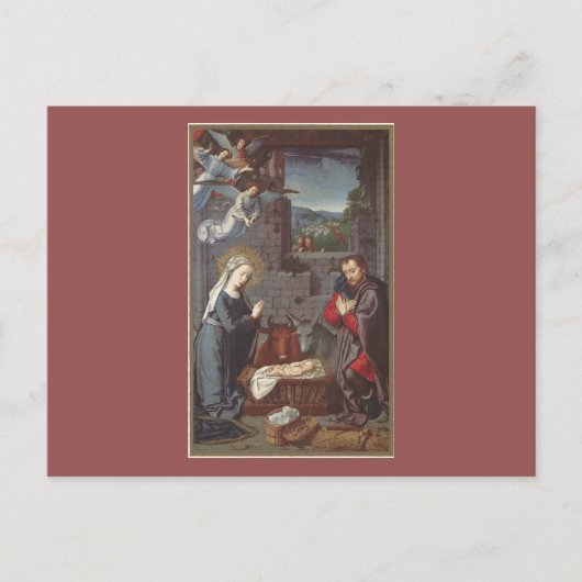 Weihnachtskrippe Feiertagspostkarte (Vorderseite)