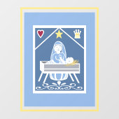 Weihnachtskrippe Fensteraufkleber (Blatt)